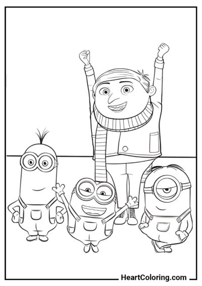 Gru as a young man - Minions Coloring Pages