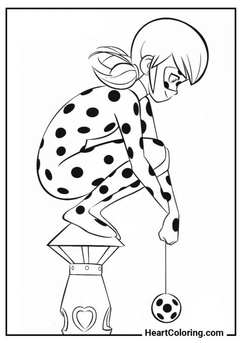 Garota corajosa - Desenhos do Ladybug para Colorir
