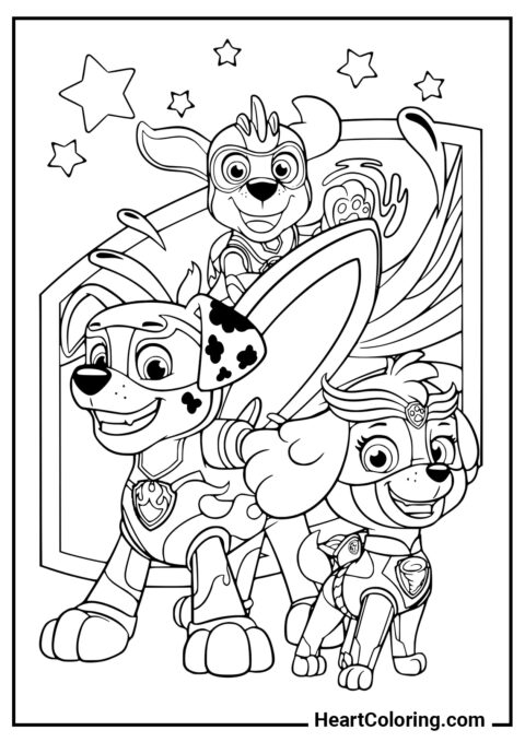 Mighty Pups - Coloriages Pat Patrouille
