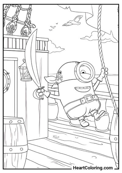 Minion pirate - Minions Coloring Pages