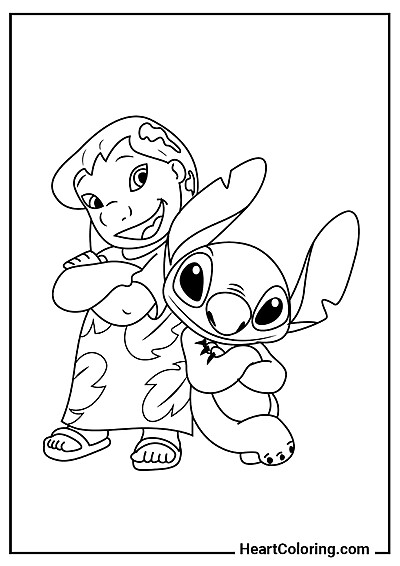 Nowa kolorowanka Stylowi Lilo i Stitch — bez rejestracji