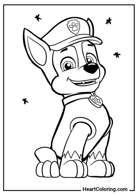 Happy Chase - PAW Patrol Coloring Pages
