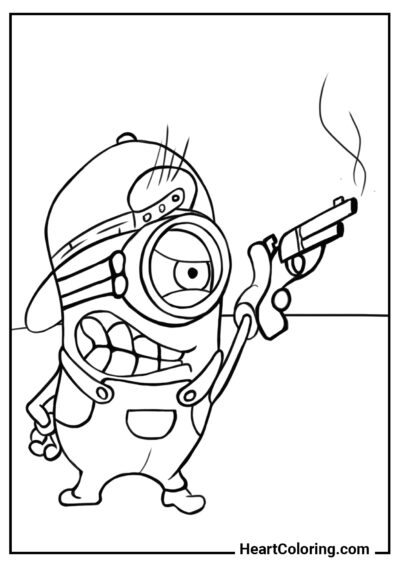 Minion Gangster - Minions Coloring Pages