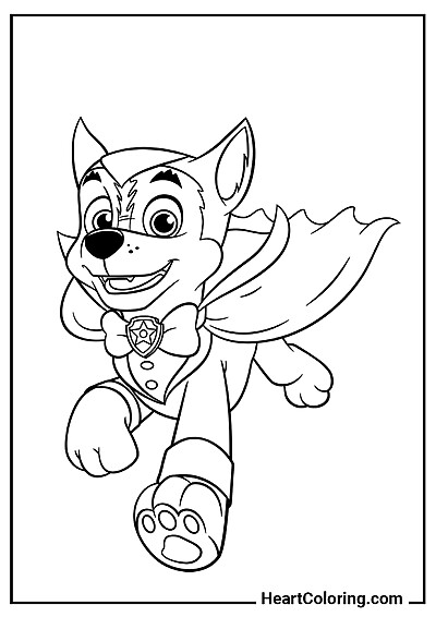 Chase in a Dracula Costume – fun coloring page for kids