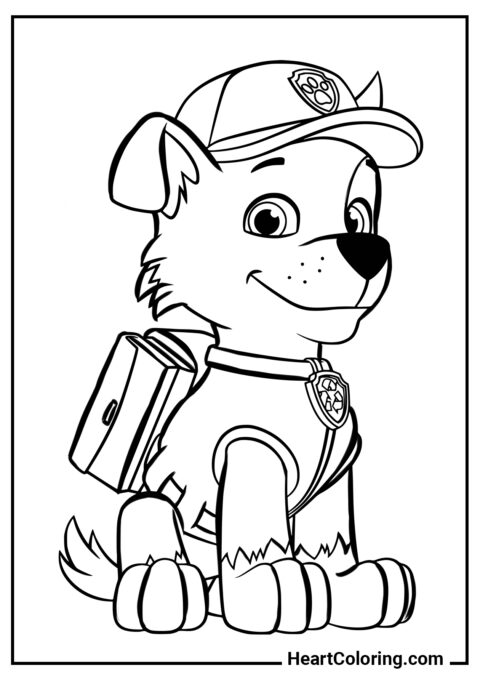 Rocky Sonriente - Dibujos de Patrulla Canina para Colorear