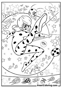 Kolorowanka Niesamowite akrobacje Ladybug — dla całej rodziny