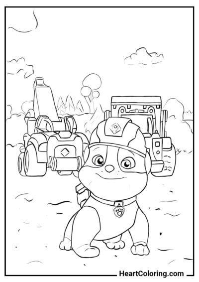 Satisfied Rubble - PAW Patrol Coloring Pages