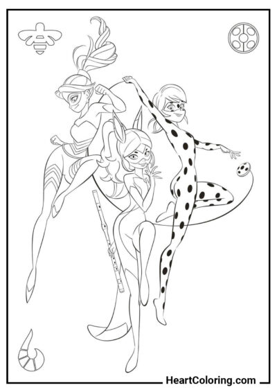 Heróinas incríveis - Desenhos do Ladybug para Colorir
