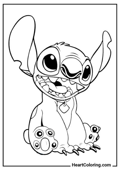 Stitch Sorprendido - Dibujos de Lilo y Stitch para Colorear