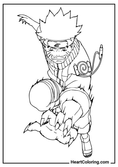 La Fuerza de Kurama - Dibujos de Naruto para Colorear