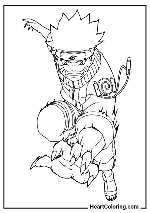 La Fuerza de Kurama - Dibujos de Naruto para Colorear