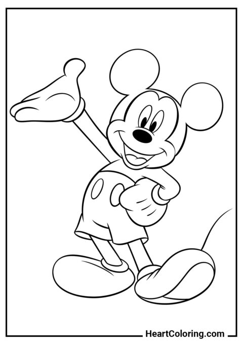 Saludo de Mickey - Dibujos de Mickey Mouse para Colorear
