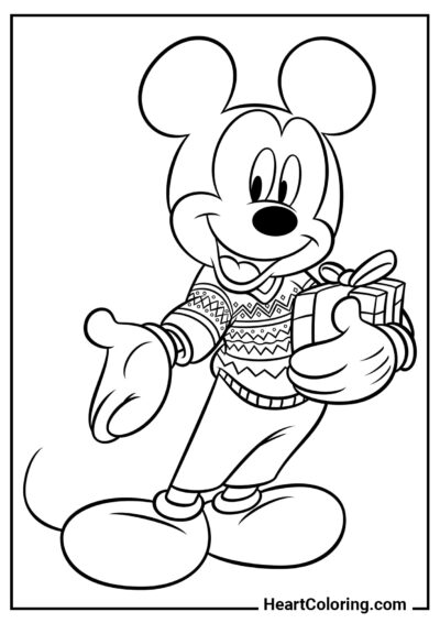 Regalos de Navidad - Dibujos de Mickey Mouse para Colorear