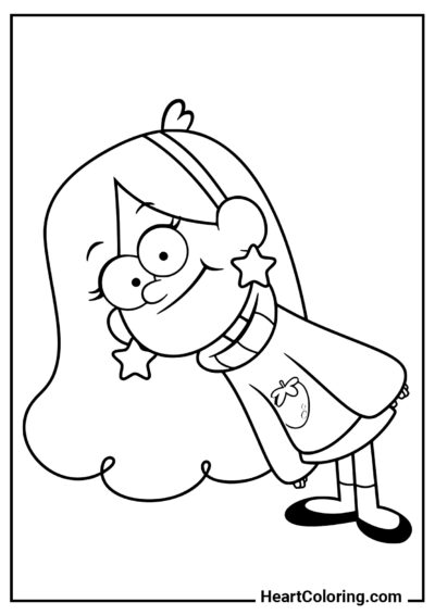 Mabel curiosa - Desenhos de Gravity Falls para Colorir
