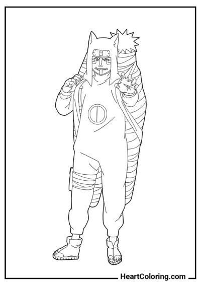 Kankuro Shinobi of the Hidden Sand - Naruto Coloring Pages