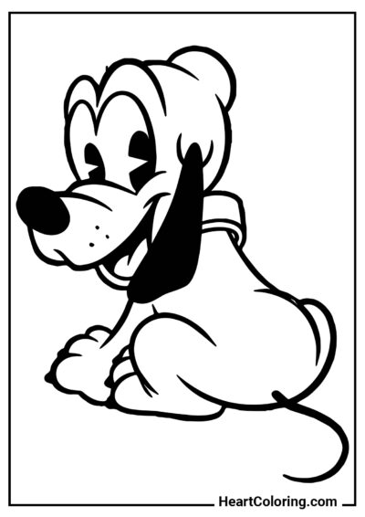 Bébé Pluto - Coloriages Mickey Mouse
