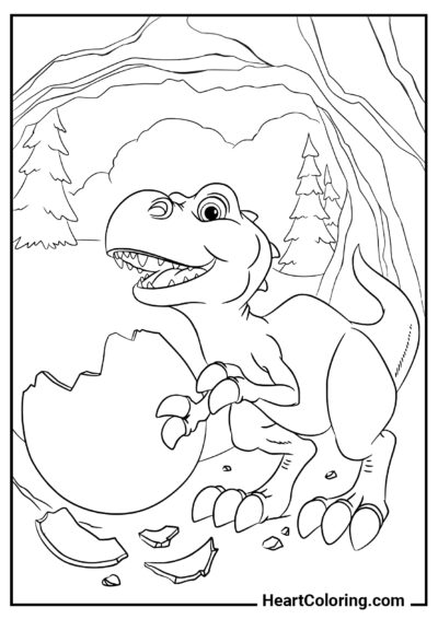 Dinossauro recém-nascido - Desenhos de Dinossauros para Colorir