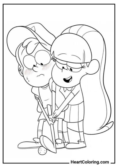 Dipper and Pacifica - Gravity Falls Coloring Pages