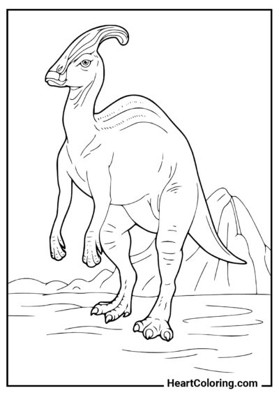 Saurolophus - Ausmalbilder Dinosaurier