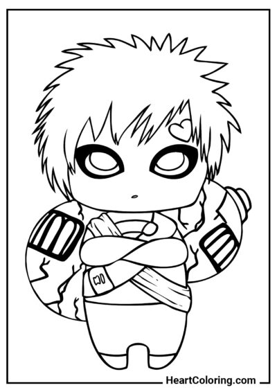 Chibi Gaara - Naruto Coloring Pages