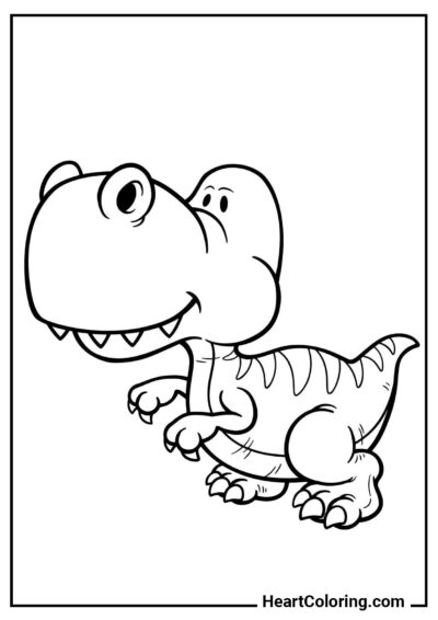 Забавный маленький динозавр - Раскраски Динозавров