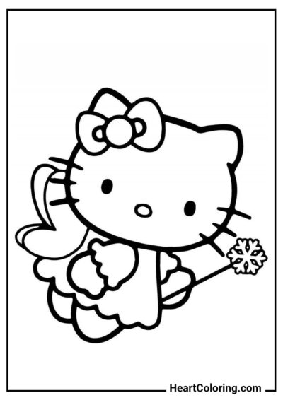 Hada de la nieve - Dibujos de Hello Kitty para Colorear