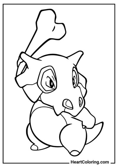 Aggressive Cubone - Pokemon Coloring Pages