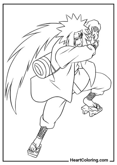 Técnicas Secretas de Jiraiya - Dibujos de Naruto para Colorear