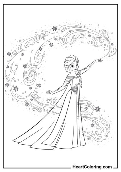 Elsa de Arendelle - Desenhos de Frozen para Colorir