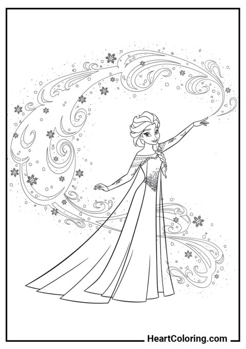 Elsa de Arendelle - Dibujos de Frozen para Colorear