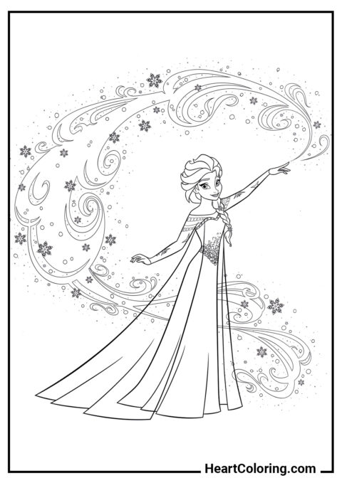 Elsa of Arendelle - Frozen Coloring Pages