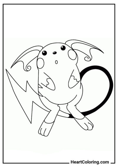 Raichu excité - Coloriages Pokémon