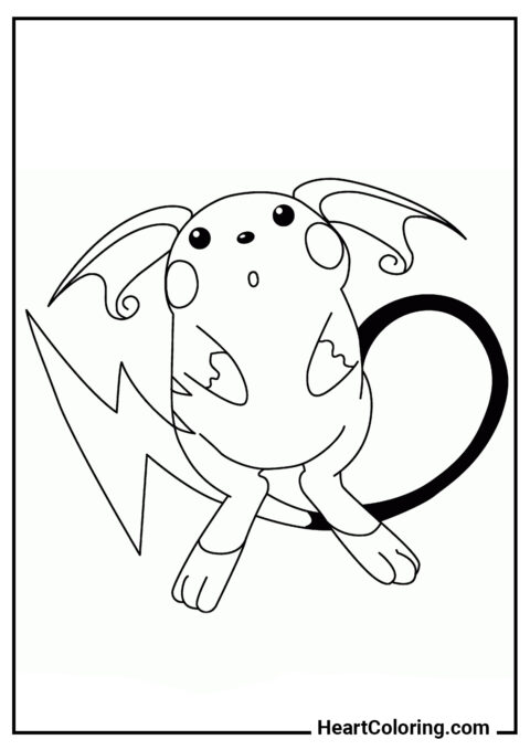 Raichu excité - Coloriages Pokémon