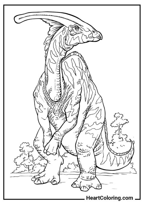 Parassaurolofo - Desenhos de Dinossauros para Colorir