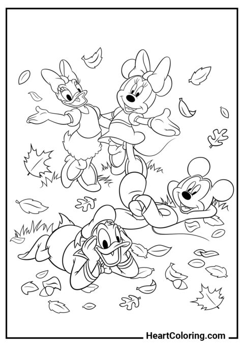 Pique-nique - Coloriages Mickey Mouse