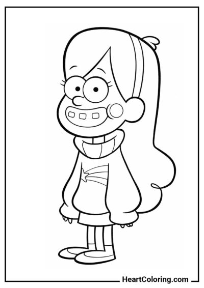 Smiling Mabel - Gravity Falls Coloring Pages