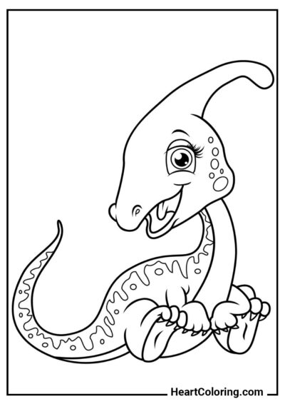 Bebé Saurolophus - Dibujos de Dinosaurios para Colorear