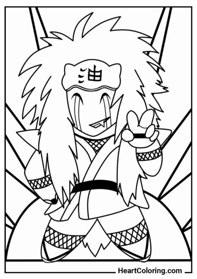 Jiraiya Divertido - Dibujos de Naruto para Colorear