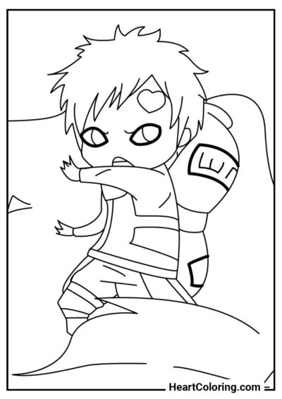 Gaara’s Abilities - Naruto Coloring Pages