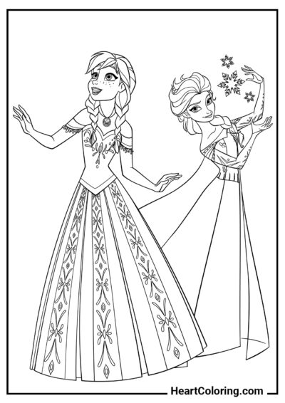 Magia de Elsa - Desenhos de Frozen para Colorir