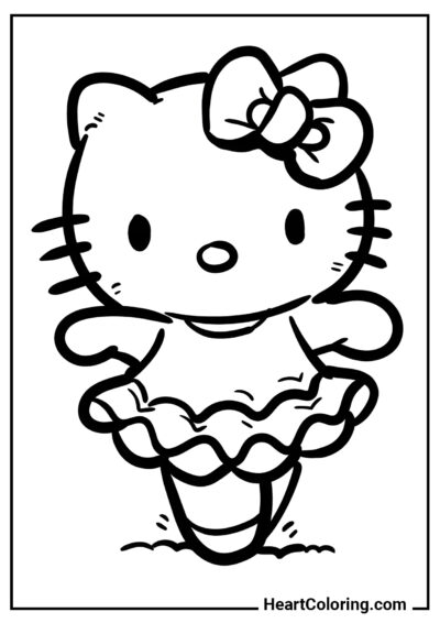 Kitty ballerina - Hello Kitty Coloring Pages