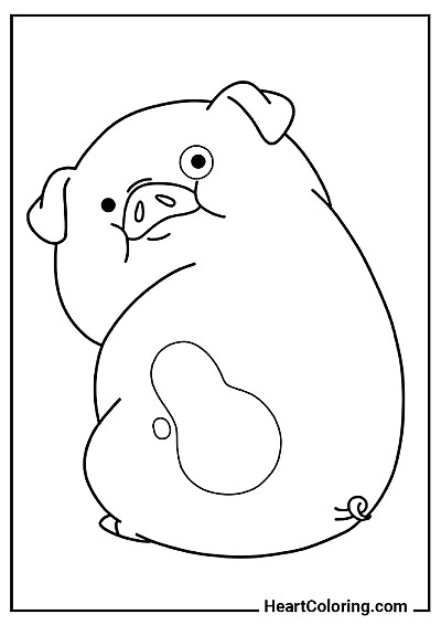 Zmartwiony Waddles — kolorowanka w pliku PDF