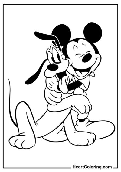 Topolino e Pluto - Disegni di Topolino da Colorare