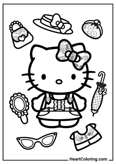 Modna Hello Kitty — tematyczna kolorowanka z serii "Kolorowanki Hello Kitty"