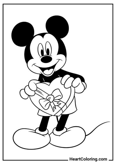 Romantic Mickey - Mickey Mouse ​Coloring Pages