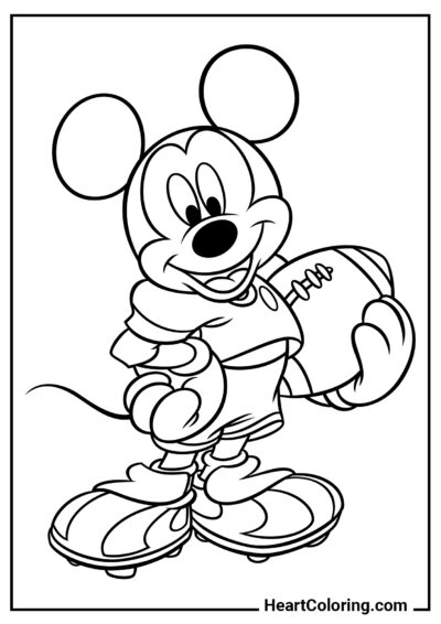 American Football - Mickey Mouse ​Coloring Pages