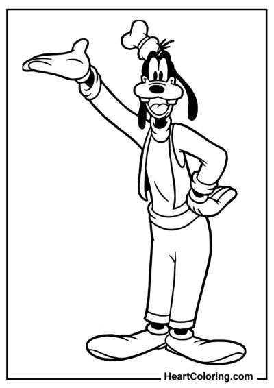 Friendly Goofy - Mickey Mouse ​Coloring Pages