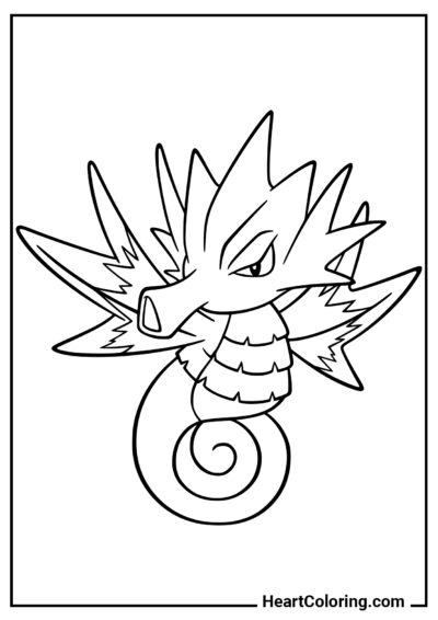 Seadra - Desenhos do Pokemon para Colorir