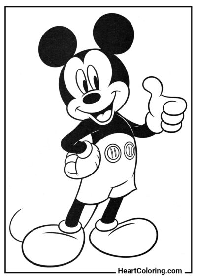 Happy Mickey Mouse - Mickey Mouse ​Coloring Pages