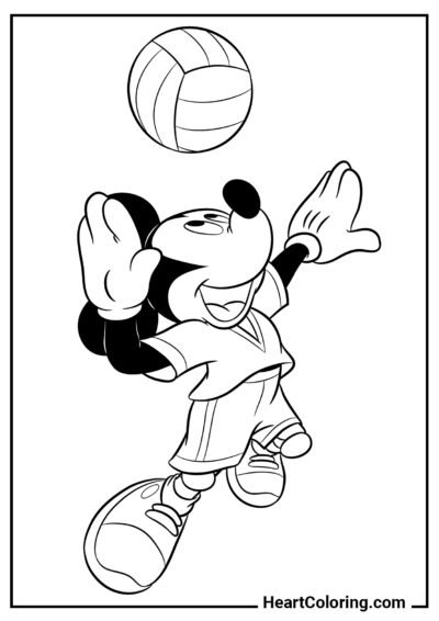 Mickey’s Volleyball Serve - Mickey Mouse ​Coloring Pages